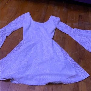 white floral pattern see through dress